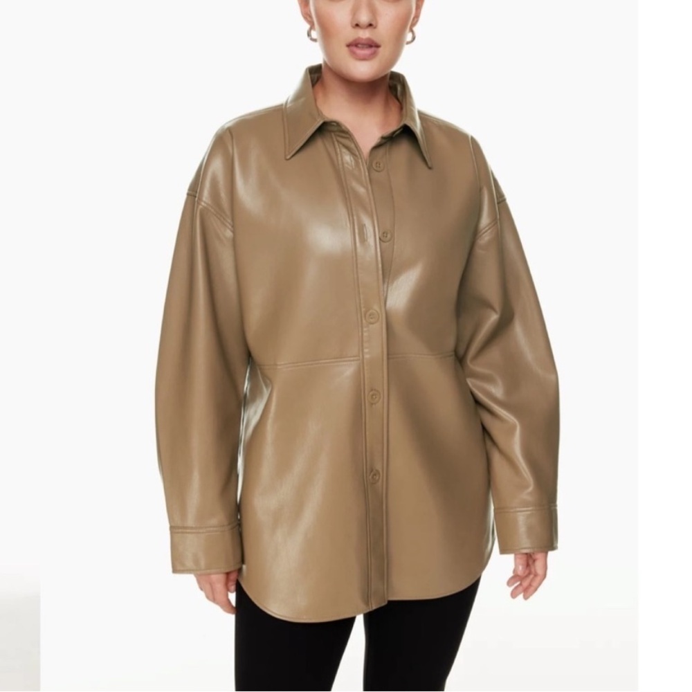 ARITZIA Babaton Pelli Shirt Jacket in shitake